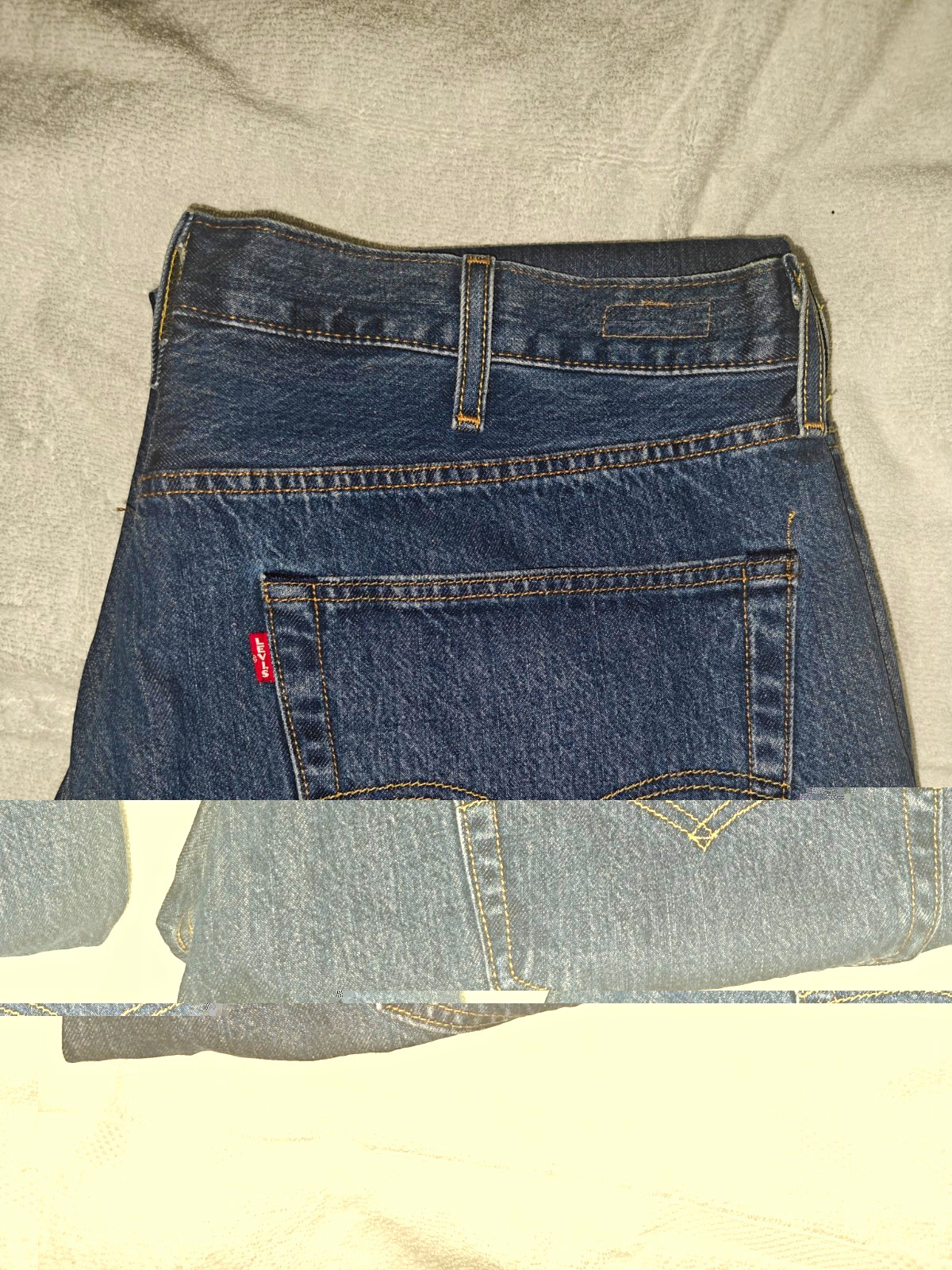 Levi\'s Men\'s Straight Medium Wash Blue Cotton Denim 5-Pocket Logo Jeans NWT