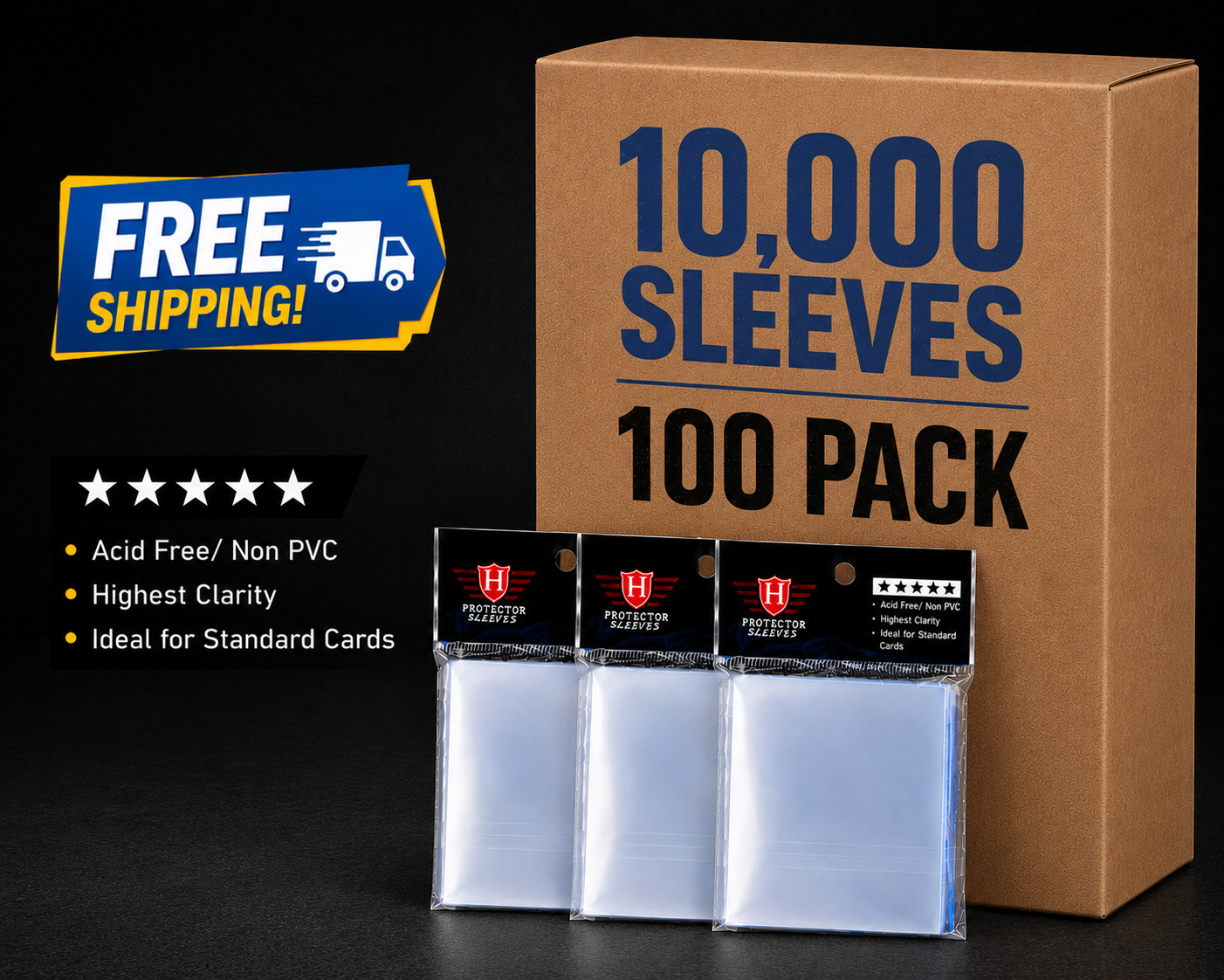 10,000 Homthy Soft Penny Card Sleeves 2.5x3.5 Pokemon MTG Sports Card Protectors