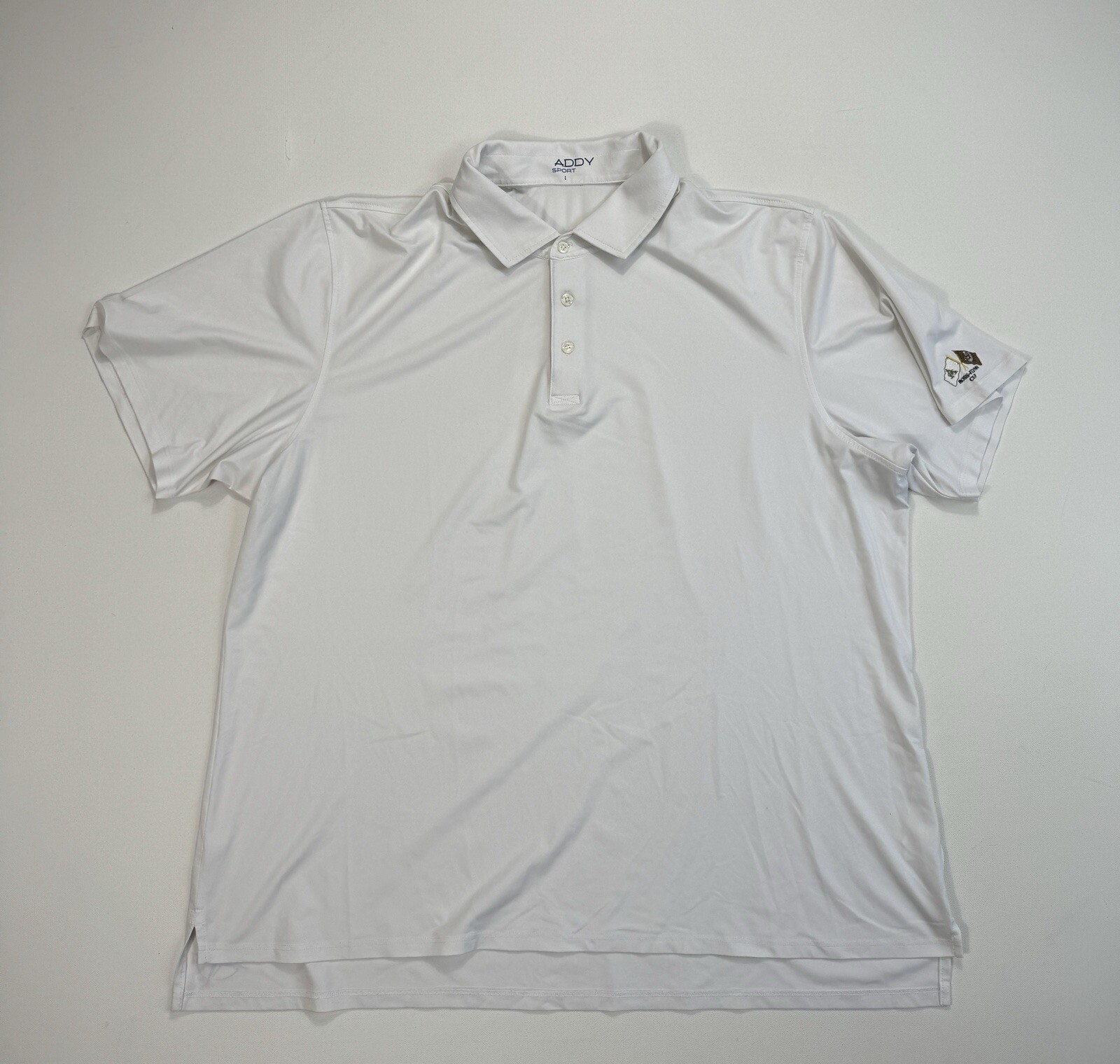 B Draddy Sport Men Large Polo Shirt Golf Casual Modern Stretch Ross Flynn Cup