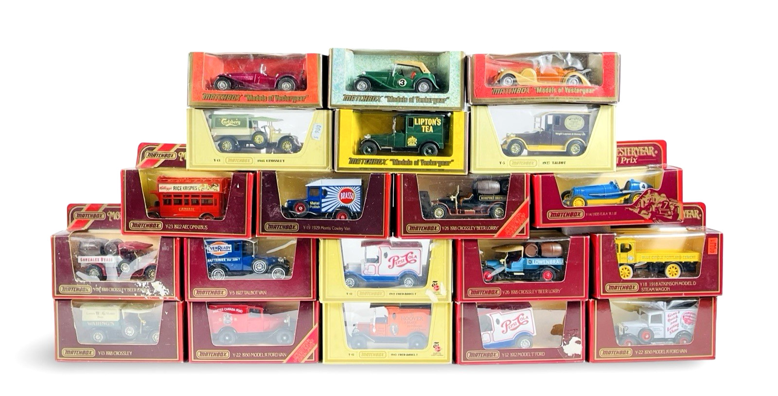 Varied Qty (20) Matchbox Models of Yesteryear No Duplicates - 1990\'s Die Cast