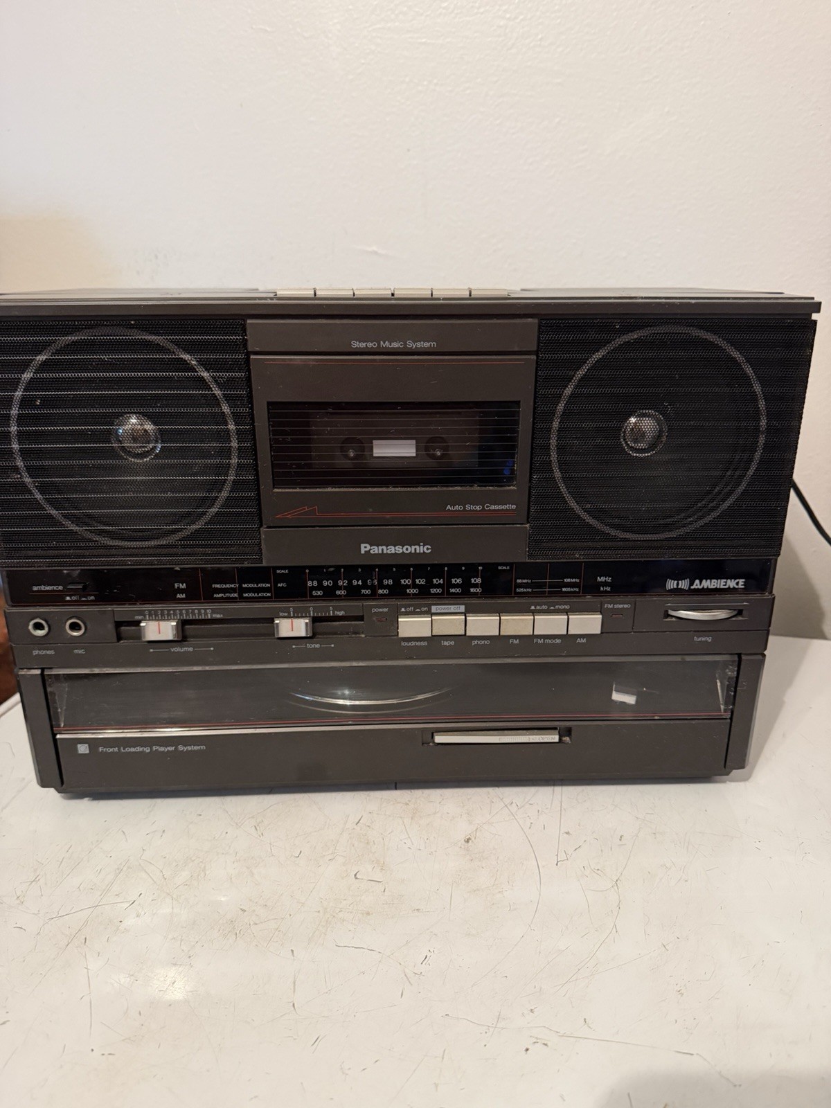 National Panasonic SG-J555 Record Player Cassette Radio Boombox Portable Stereo