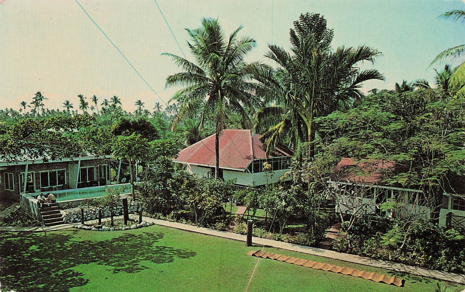 Apia Western Samoa Aggie Greys now Sheraton Historic Hotel Vtg Postcard 22A