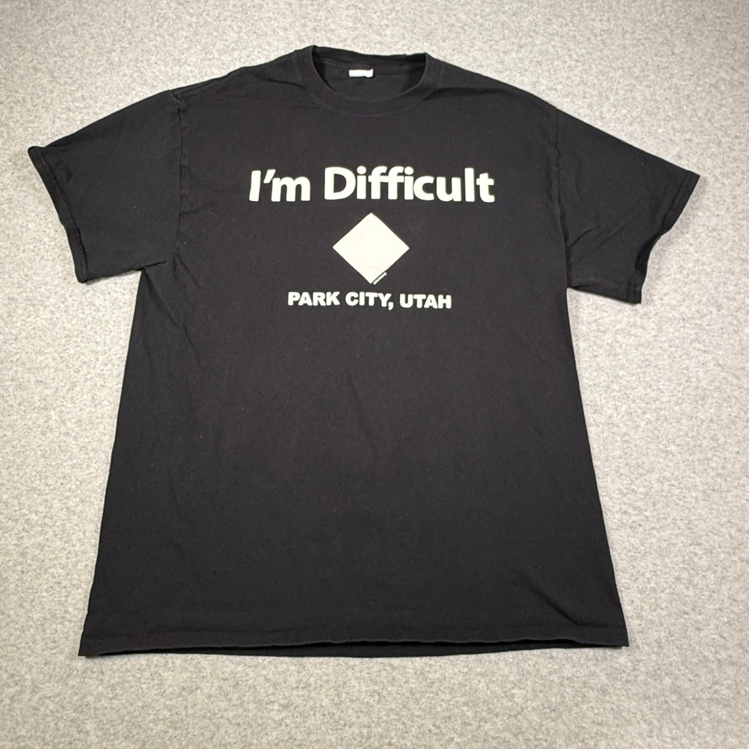 Port & Company Mens I\'m Difficult Park City Utah Ski Graphic T-Shirt Black L
