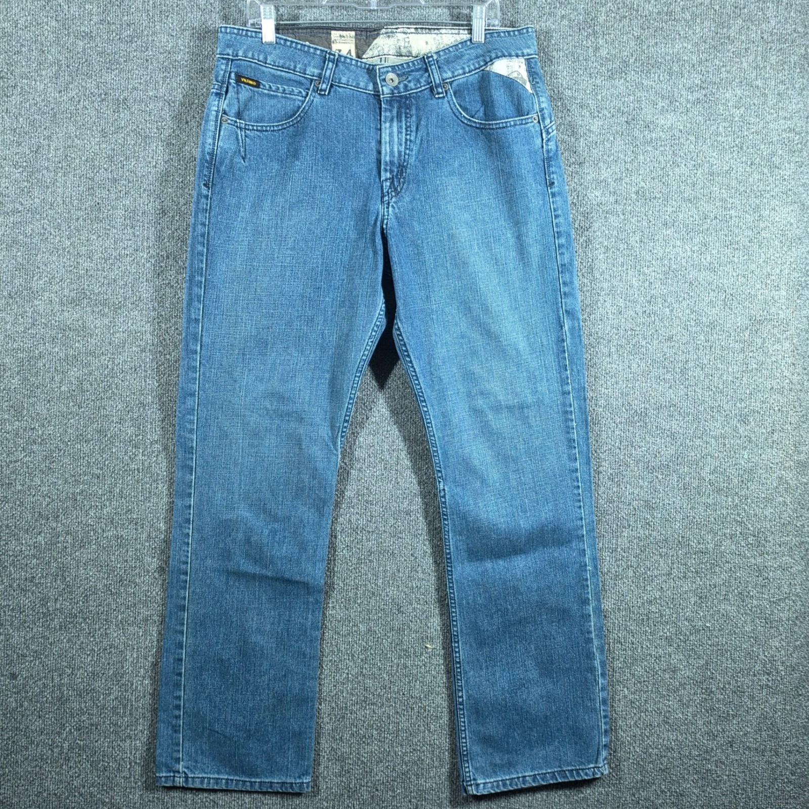 VTG Volcom Jeans Mens 34x32 Blue Enowen Straight Leg Skate Y2K Denim Boardwear