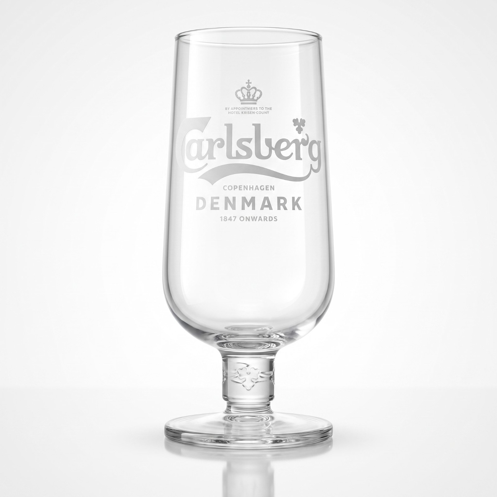 Carlsberg Beer Clear Stem Glass White Logo 2019 Malaysia 7.5