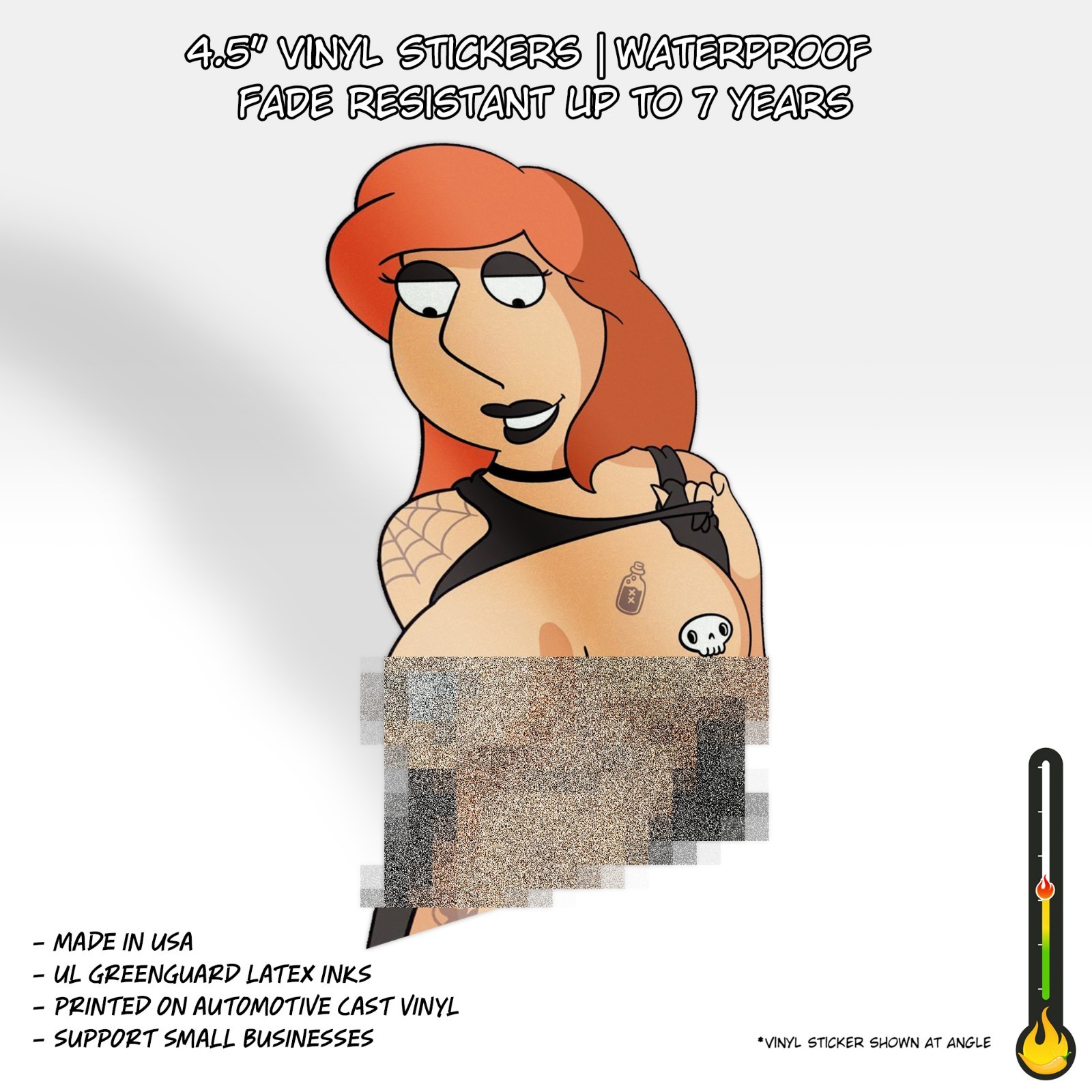 Tatted Lois Griffin | Spicy Anime Waifu Vinyl Peeker Sticker Decal