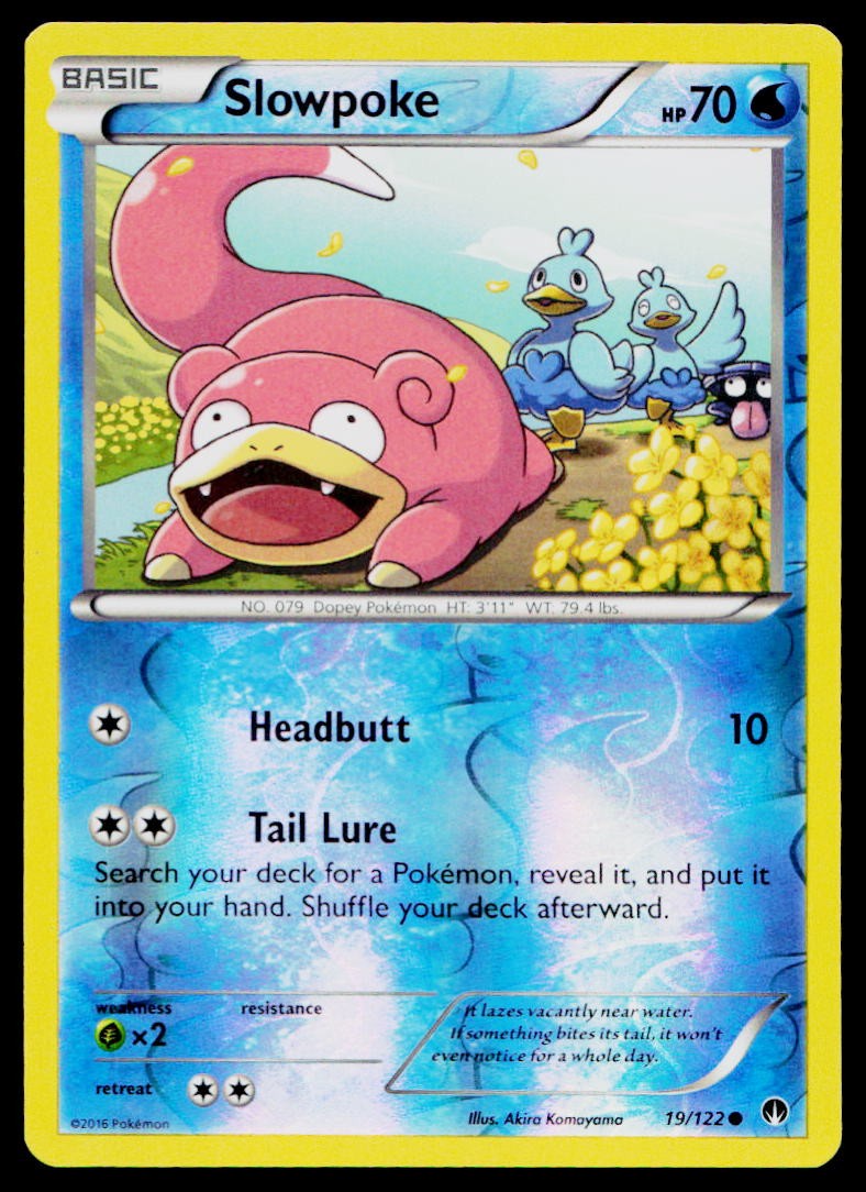 Slowpoke 19/122 Common BREAKpoint Pokemon Reverse Holo Near Mint