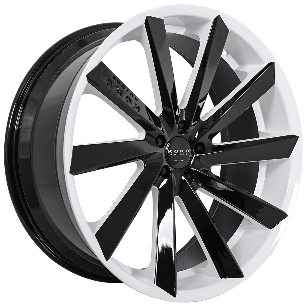20x9/20x10.5 Koko Kuture Wheels Kapan Gloss Black White Inner Rims (4pcs)
