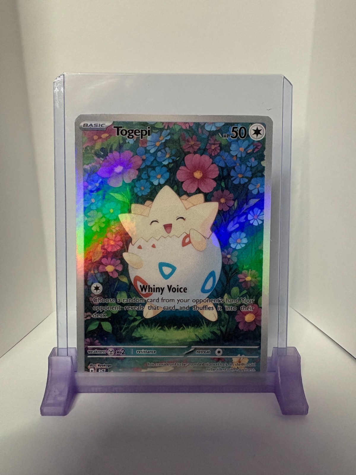 Handmade Togepi Custom Fan Art Card - Unofficial Holo Collectible Handmade Togepi Custom Fan Art Card - Unofficial Holo Collectible