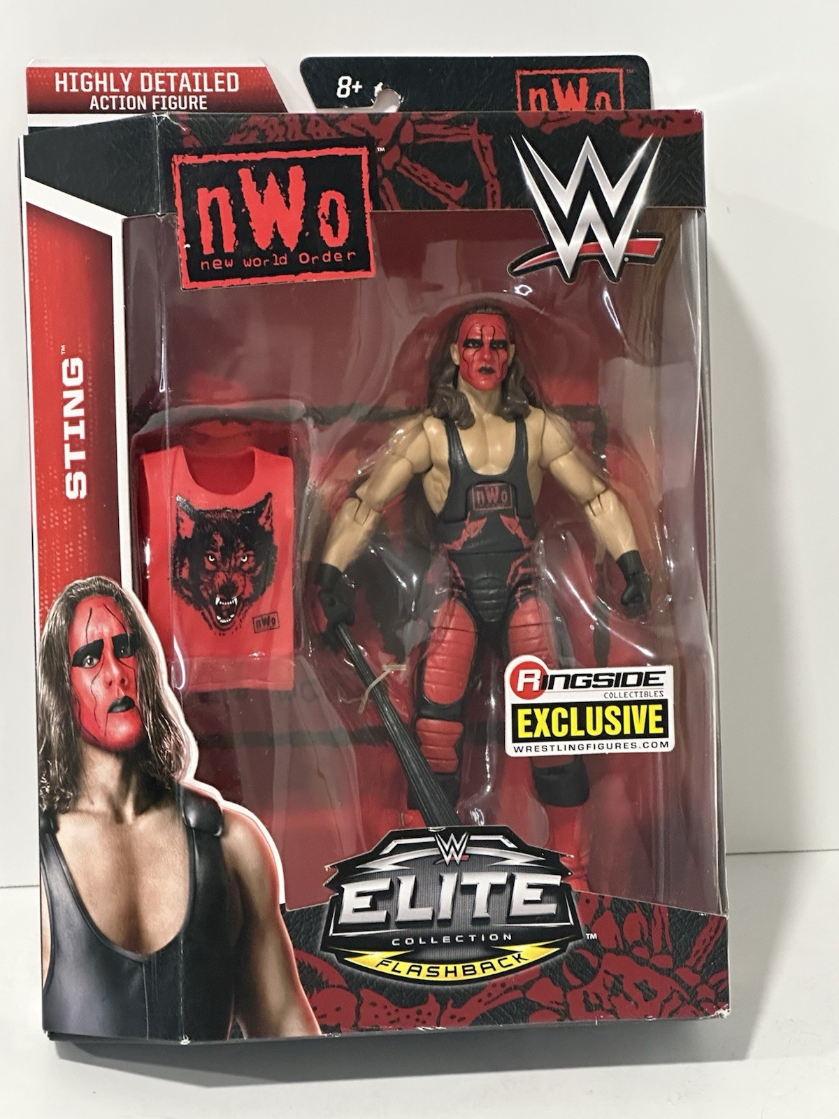 WWE Elite Flashback NWO Wolfpac Sting Ringside Exclusive Sealed 2016 Mattel Rare