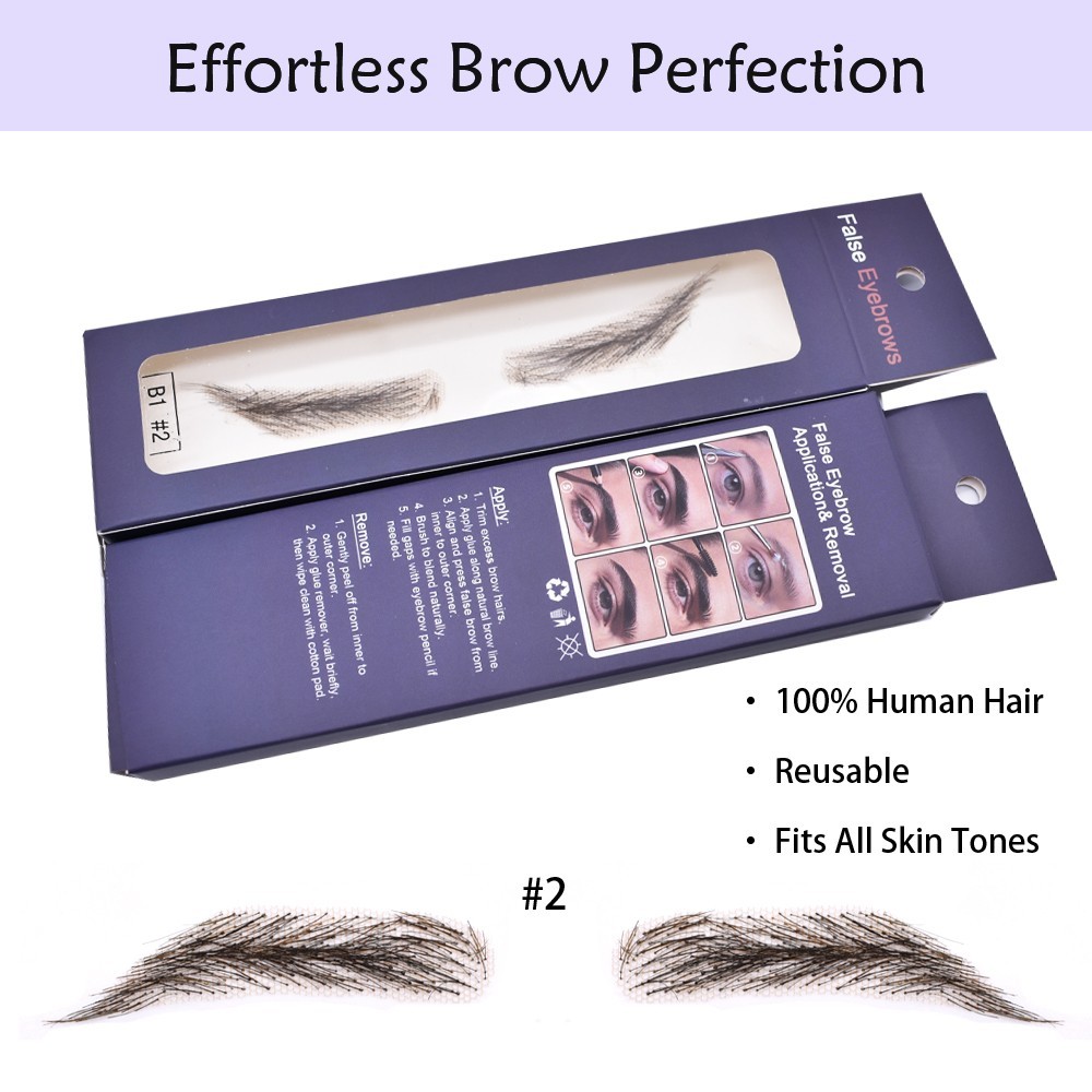 US Seller | Human Hair Eyebrow For Men Handmade Lace Real Hair False Eyebrow