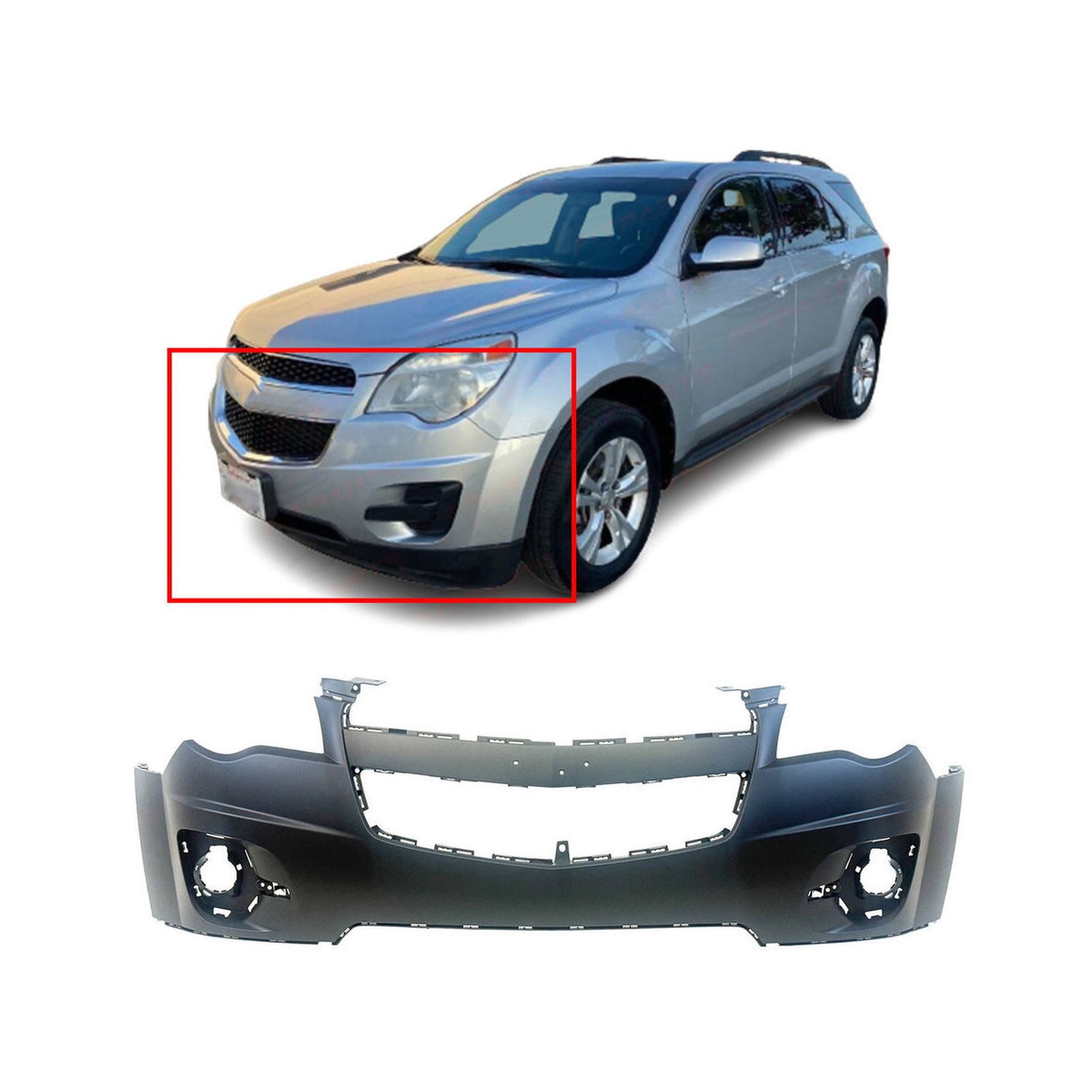 2010-2015 Chevrolet Equinox Primed Front Bumper Cover GM1000907 20983230