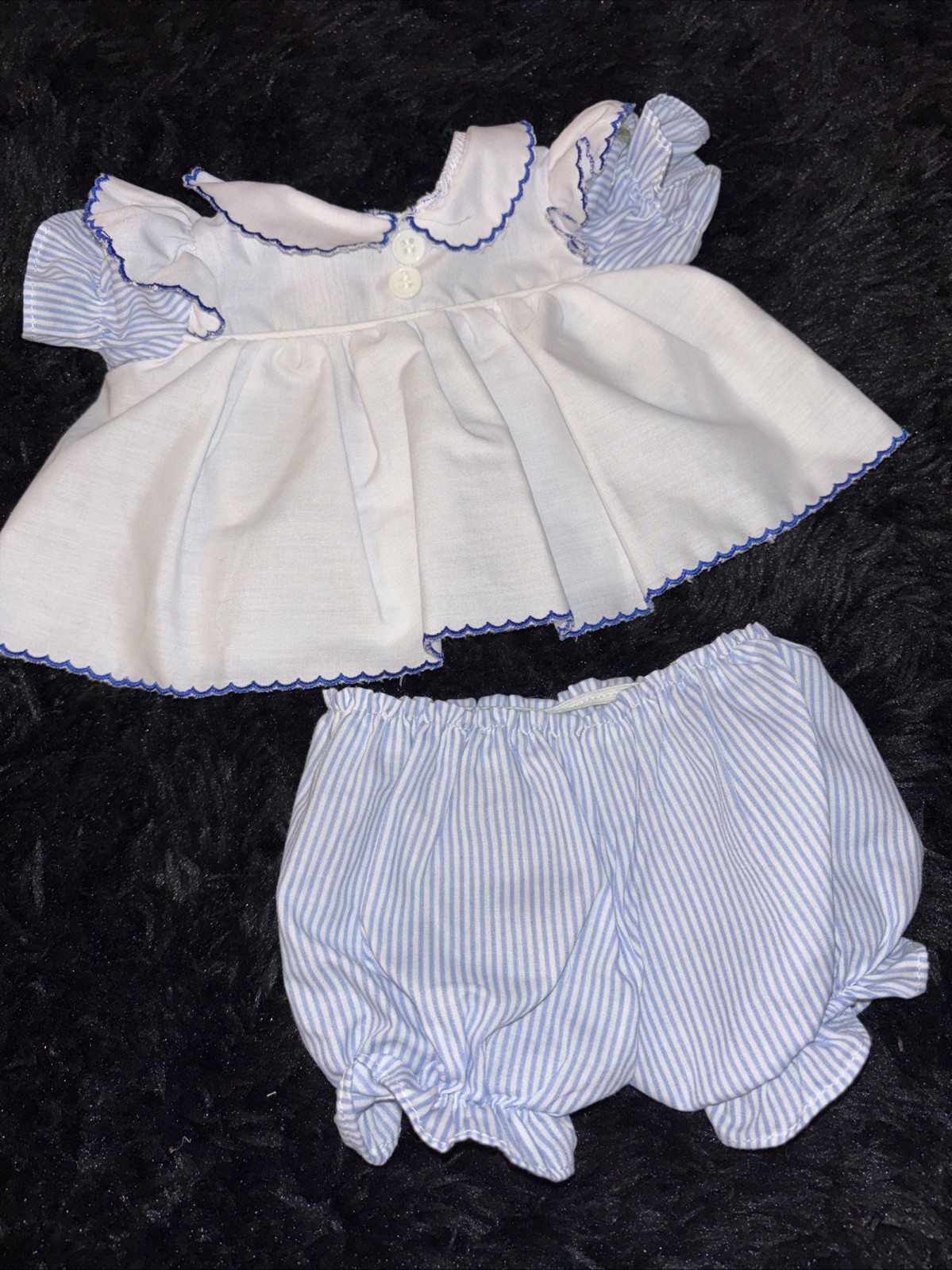 Cabbage Patch Kids / Doll Blue White Swing Dress With Bloomers CPK AC