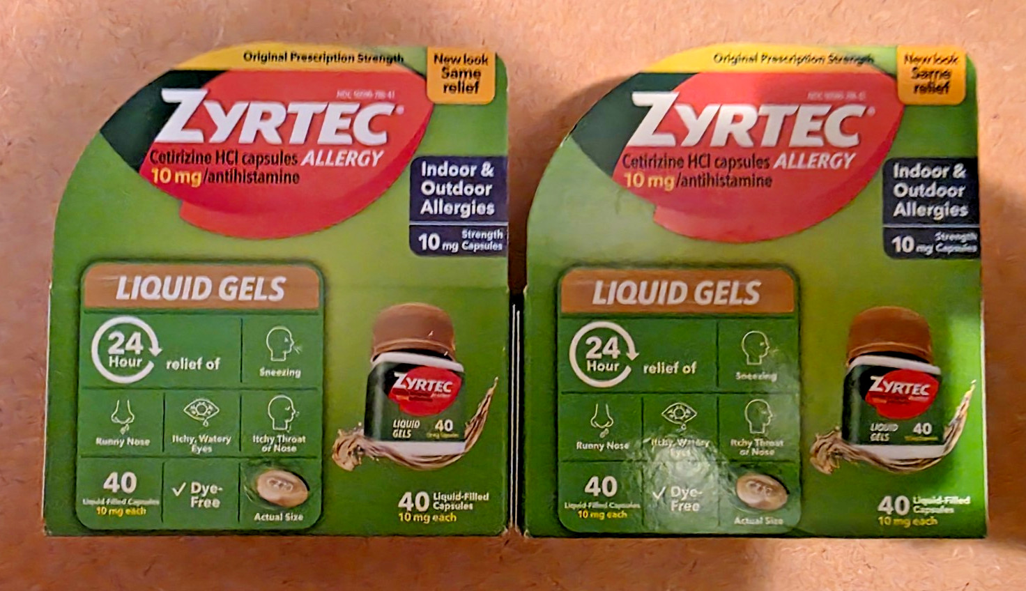 Lot Of 2 Zyrtec Allergy 40x2 Antihistamine 80 Liquid Gels Capsules EXP 10/2026+