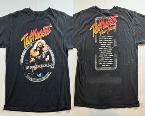 Ted Nugent Concert Tour Black Unisex Heavy Cotton T-Shirt Full Size