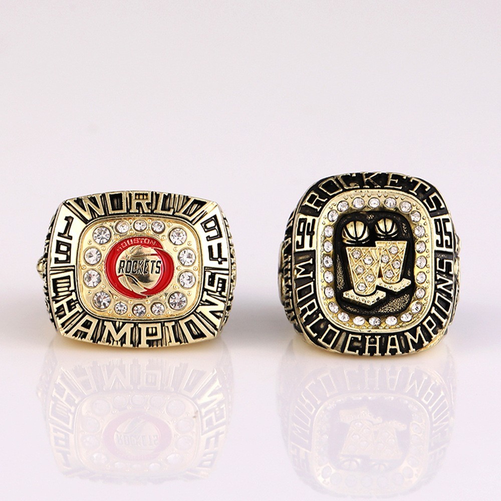 2 PCS Houston Rockets Championship Rings Set Basketball 1994 1995 2 PCS Houston Rockets Championship Rings Set Basketball 1994 1995