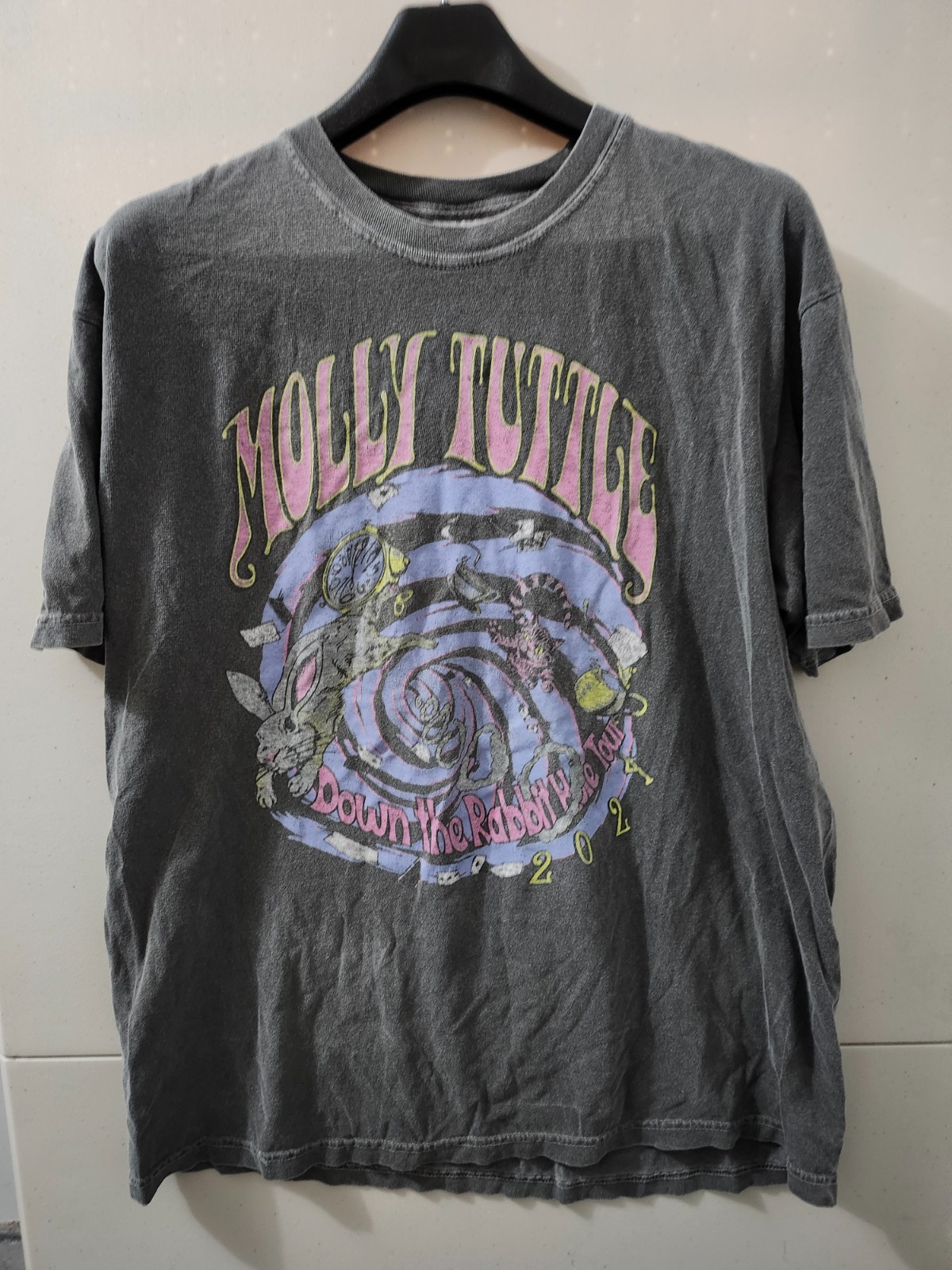 Molly Tuttle Shirt Mens XL Black Down The Rabbit Hole Tour 2024 Graphic Tee Fade