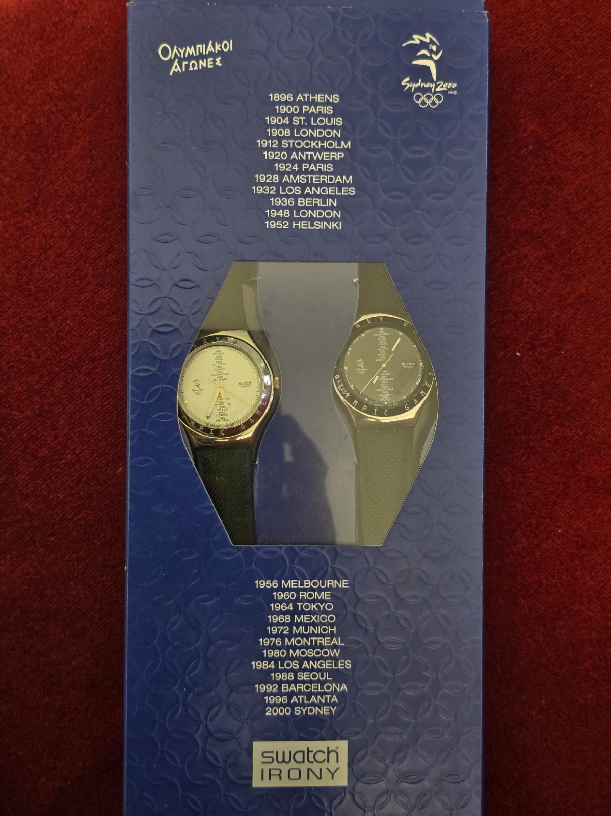 SWATCH IRONY SWAGMEN YGS113 YGS114 BLACK WHITE OLYMPIC SYDNEY 2000 COLLECTOR SET
