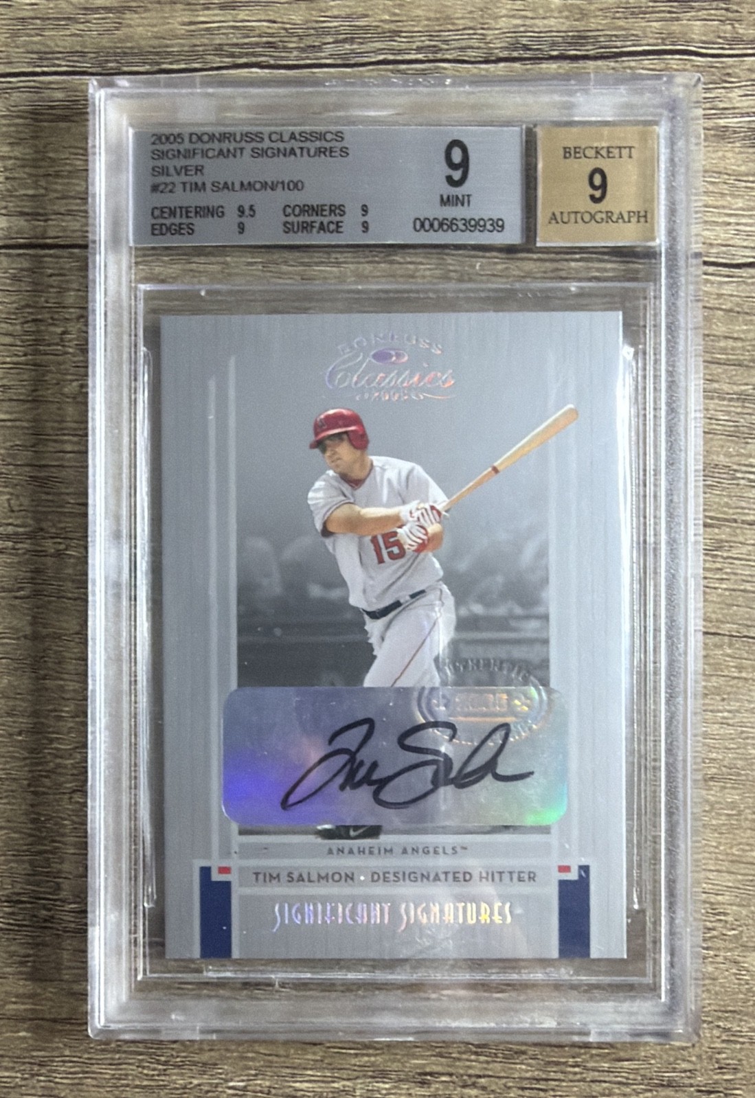 2005 Donruss Classics - Tim Salmon #22 Silver Significant Signatures /100 (AU)