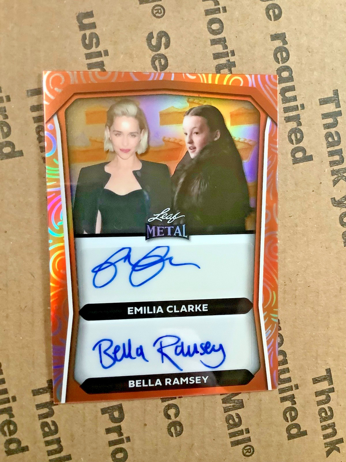 2024 LEAF METAL  EMILIA CLARKE 3/3 SIGNED AUTO BELLA RAMSEY GAME OF THRONES RARE