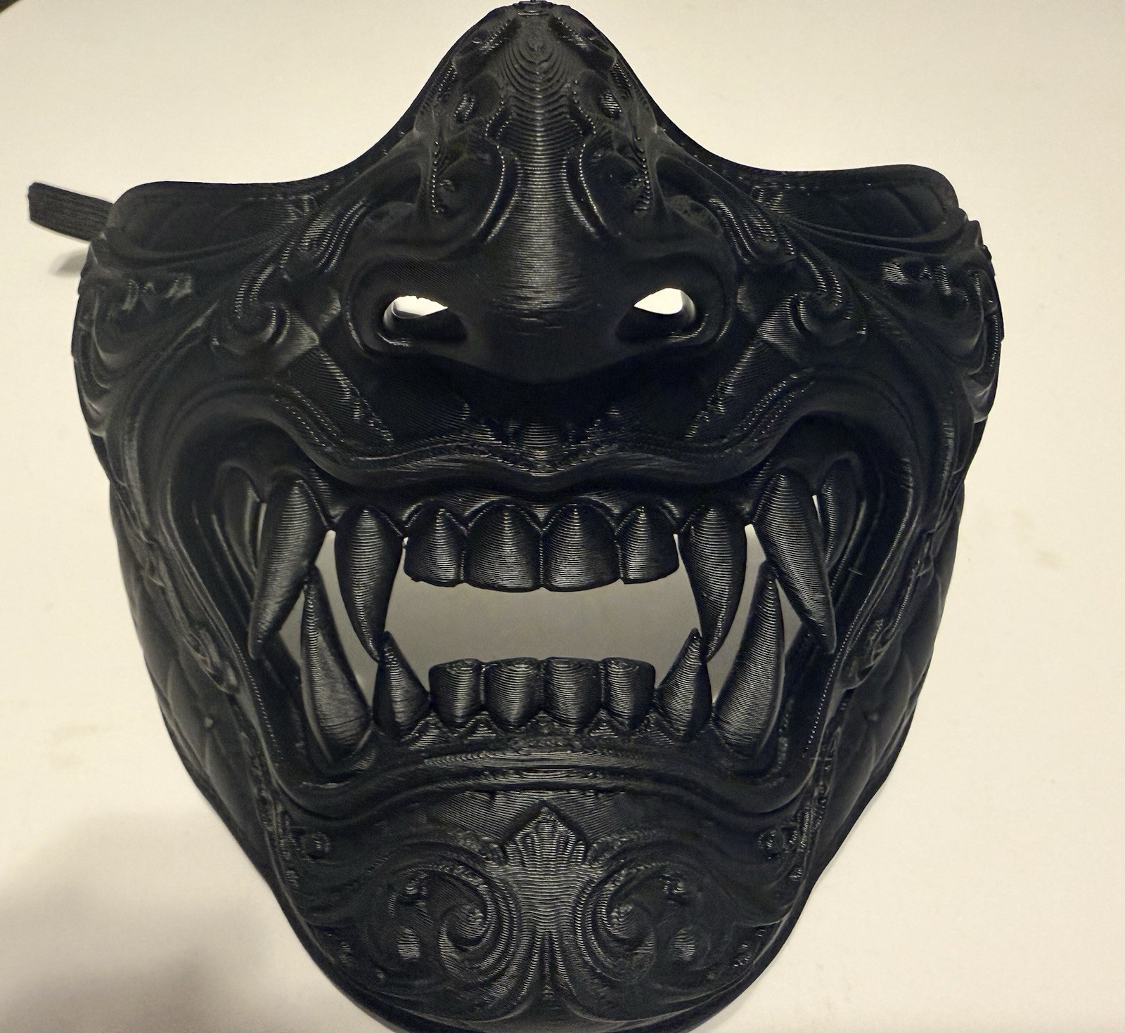Japanese Oni Demon Samurai Cosplay Halloween Masquerade Mask [Black/Black]