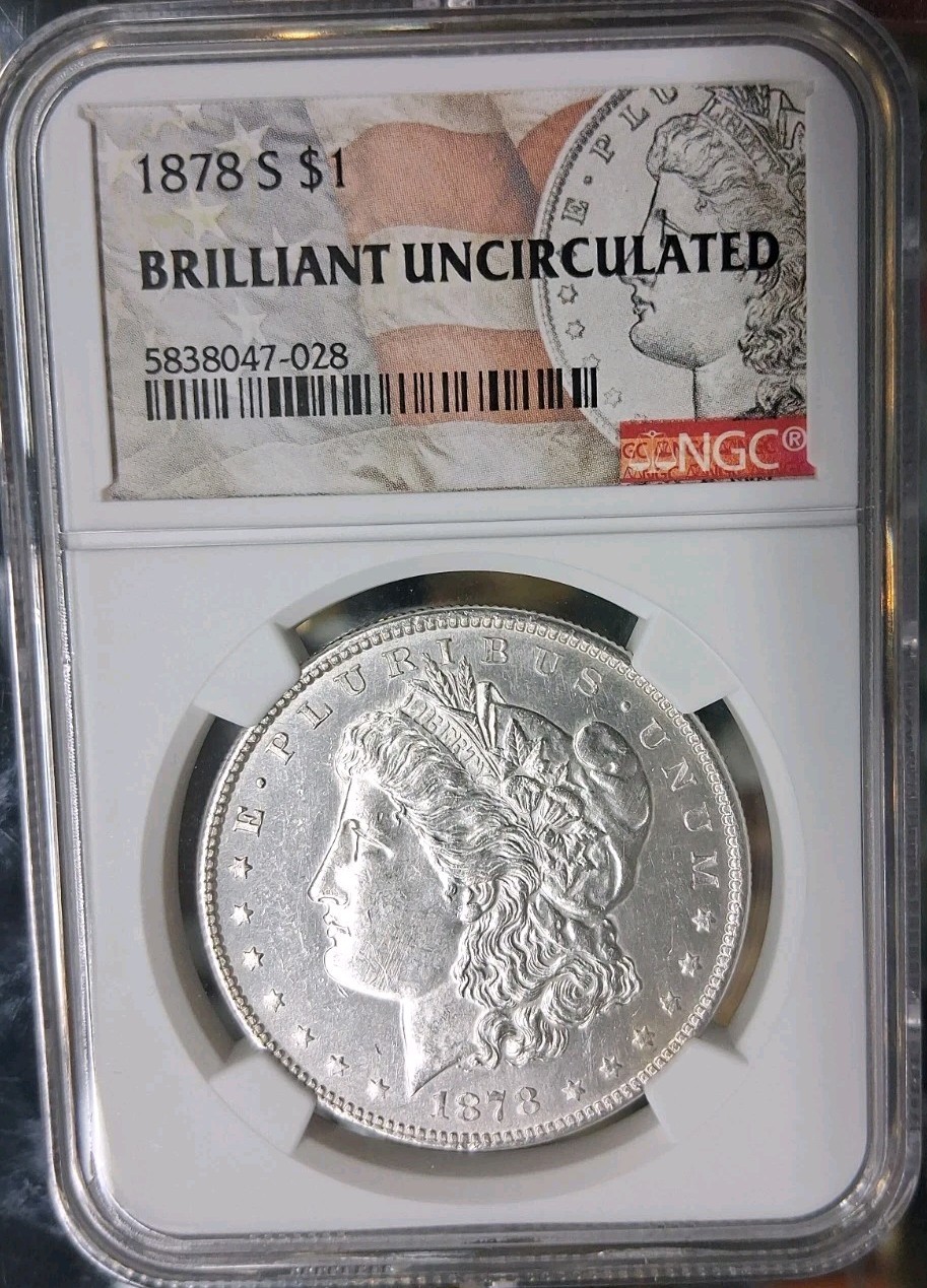 1878 S Morgan Silver Dollar - NGC Brilliant Uncirculated - (78M9,10) 1878 S Morgan Silver Dollar - NGC Brilliant Uncirculated - (78M9,10)
