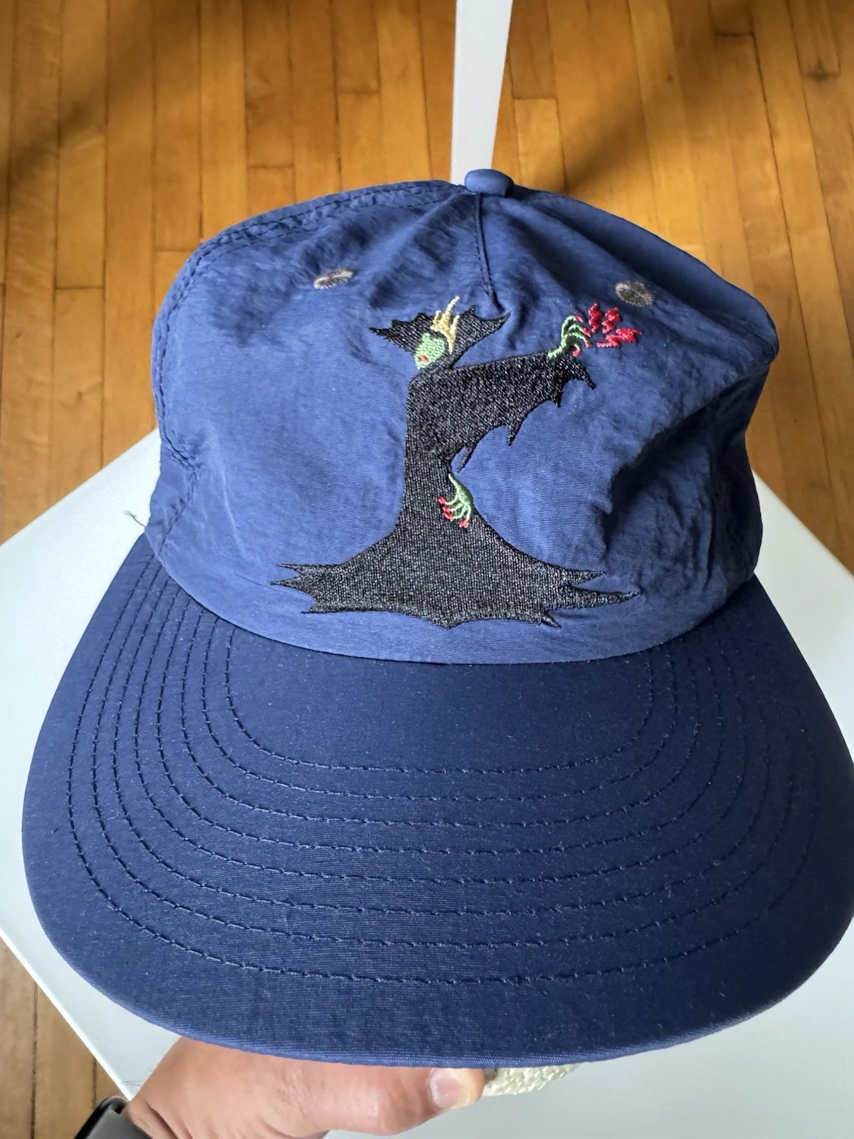 NWOT Unisex OSFM Hidden Characters Malificent Hat In Blue Nylon Chicago Disney