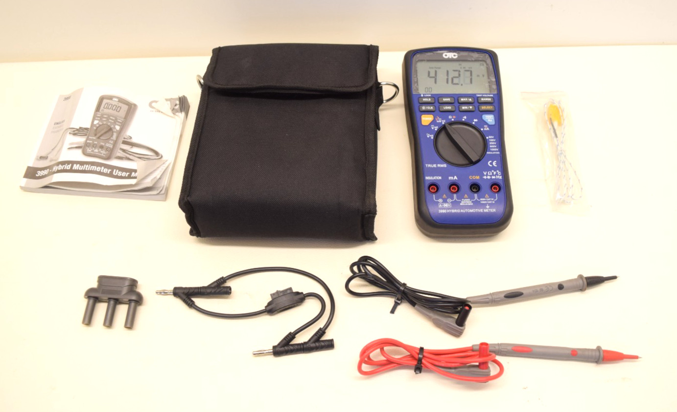 OTC 3990 Hybrid Automotive Meter True RMS Volts ohms ++ w/Leads, Manual & Case