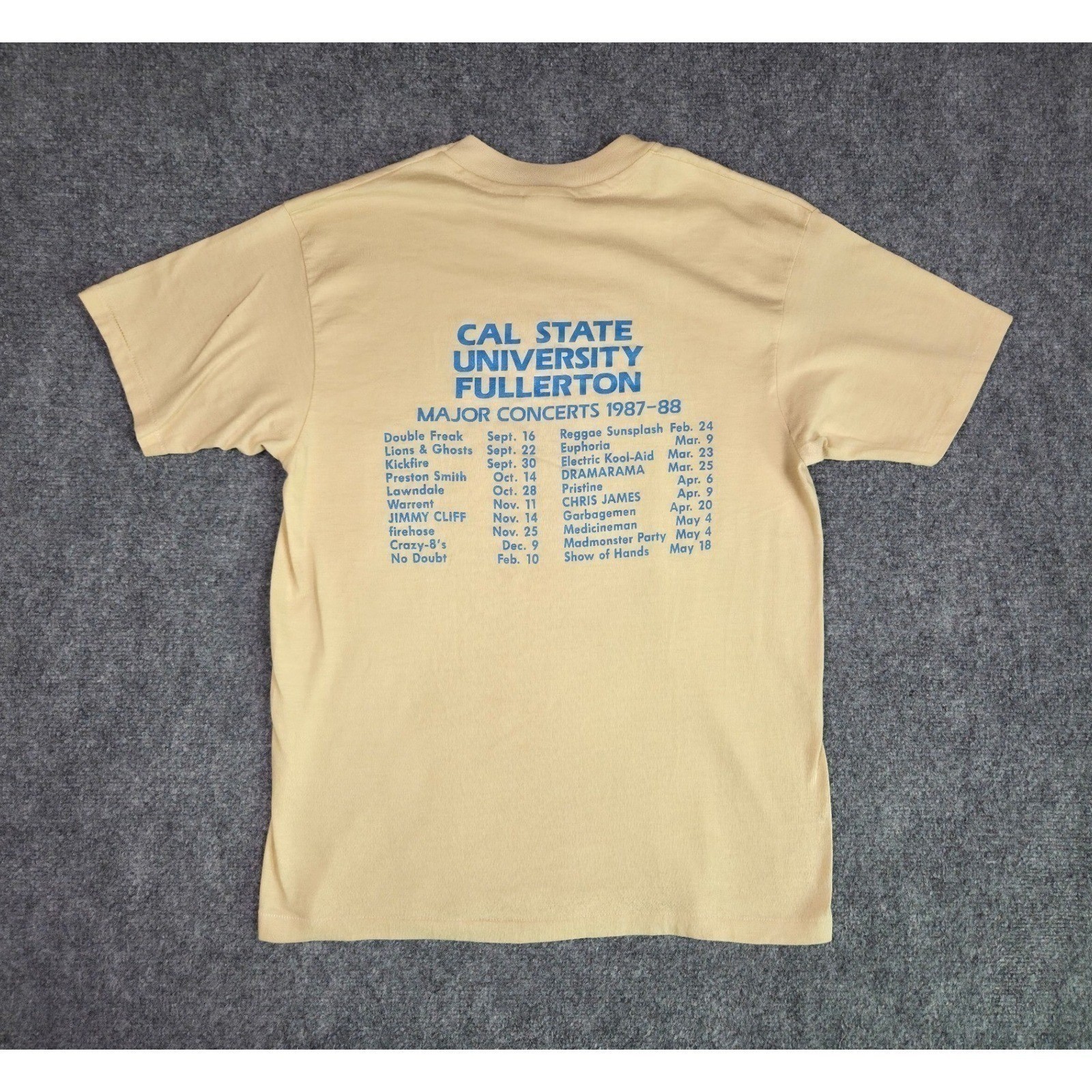 Vintage 1988 No Doubt EARLY Concert Shirt Cal State Fullerton ASP Single Stitch