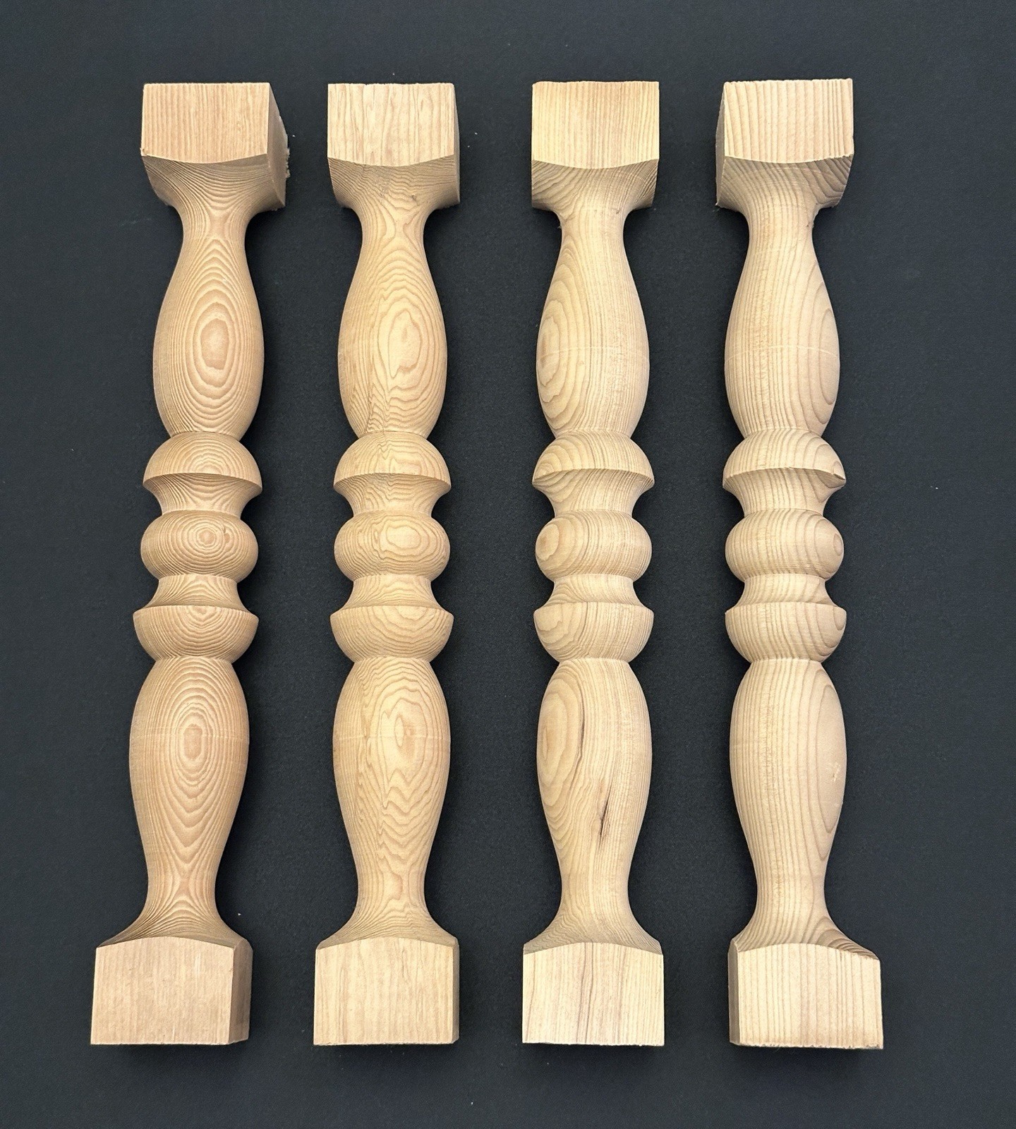 Lot 4 Set Vintage New Old Stock Turned Wood/Carved Columns/Pillar/Post 12\