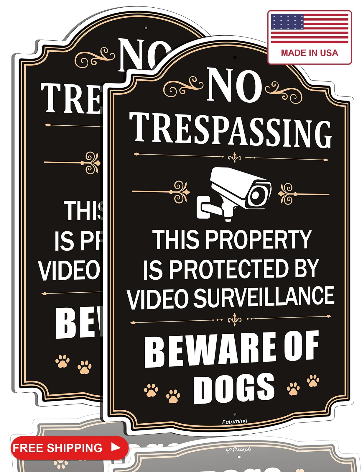 2 Pack No Trespassing This Property is Protected by Video Surveillance Beware of 2 Pack No Trespassing This Property is Protected by Video Surveillance Beware of