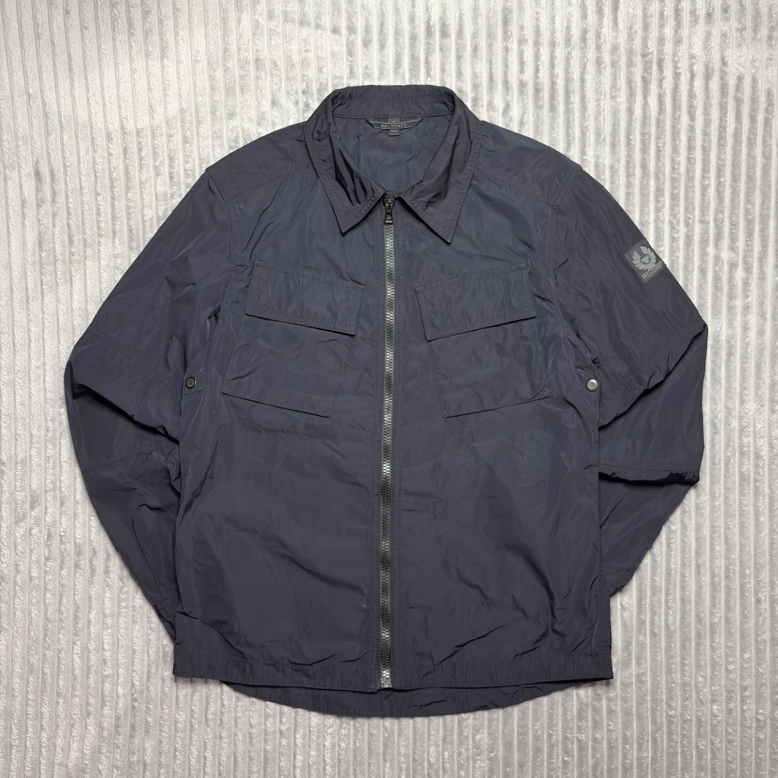 Belstaff England Nylon Zip Overshirt Phoenix Sleeve Logo Patch