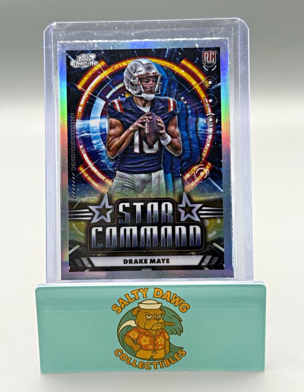 Topps 2024 Topps Cosmic Chrome Drake Maye RC Star Command #SC-17 Patriots Topps 2024 Topps Cosmic Chrome Drake Maye RC Star Command #SC-17 Patriots