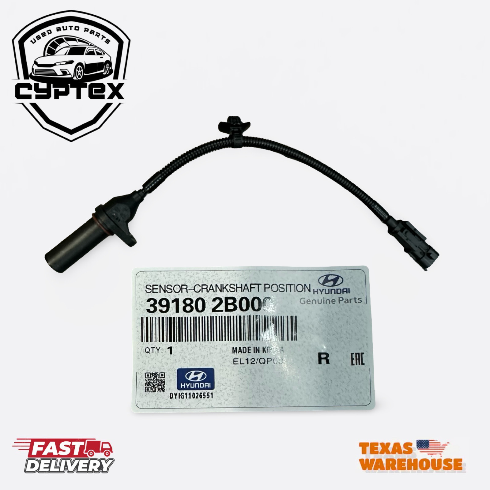 2011-2020 Hyundai Elantra Crankshaft Position Sensor 39180-2B000