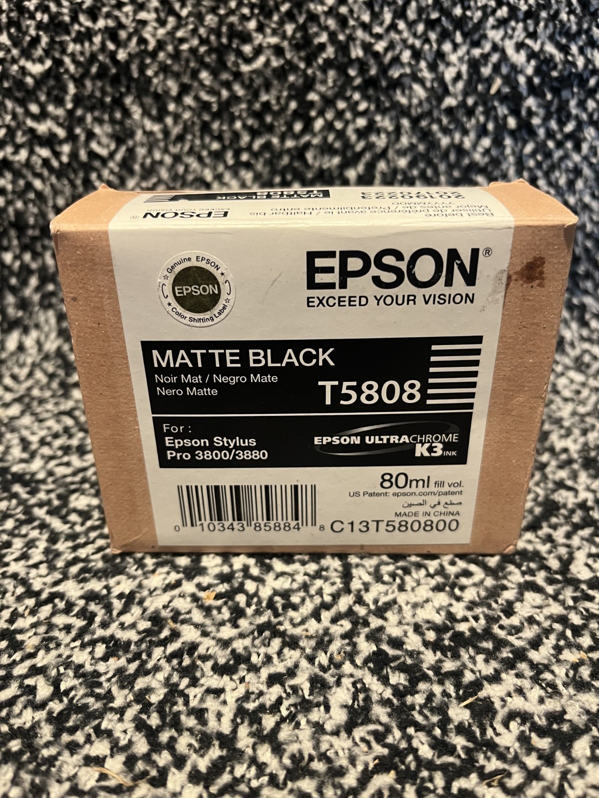 Genuine Epson T5808 Matte Black Ink Stylus Pro 3800 3880 Date: February 2019