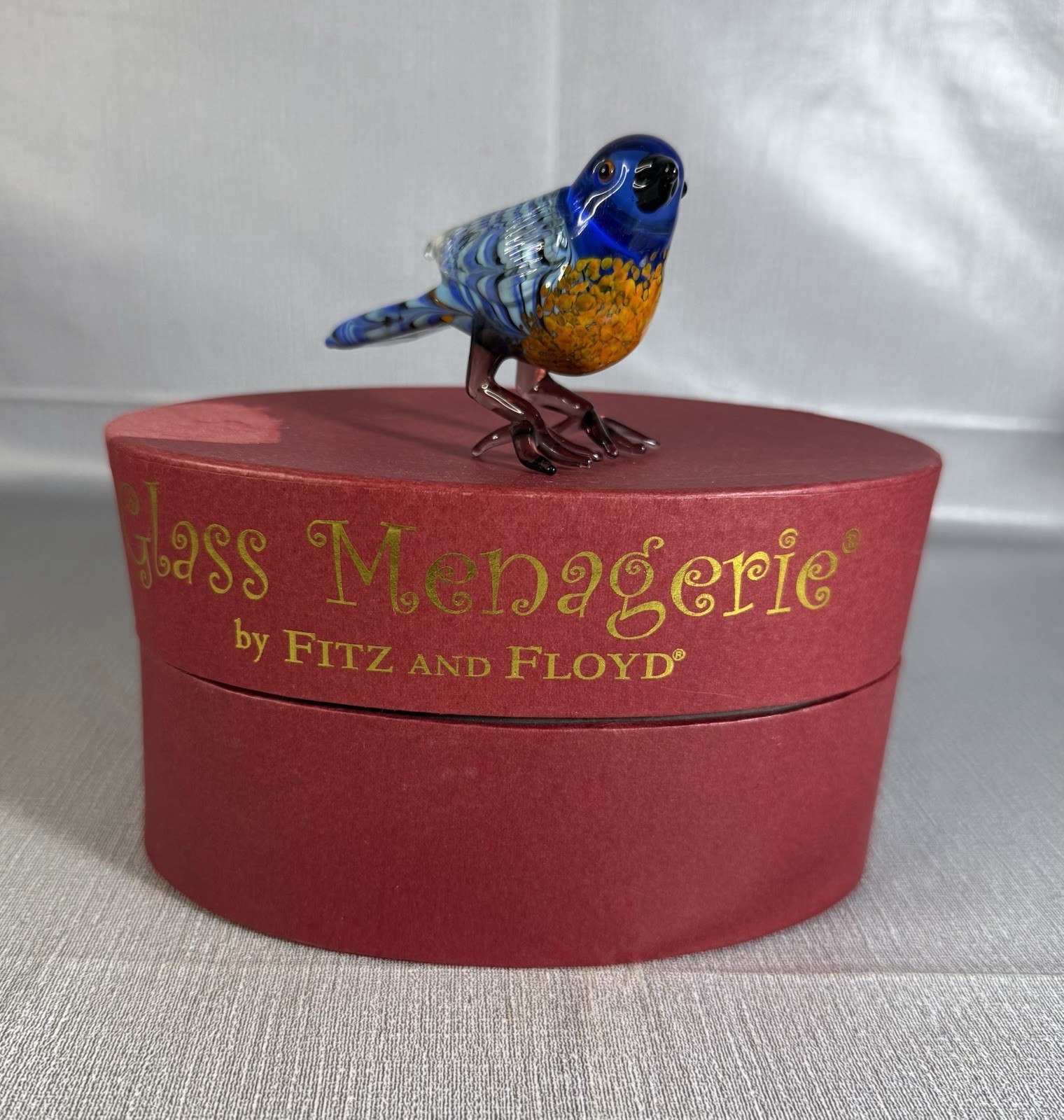 Rare Fitz And Floyd Glass Menagerie 2006 Vintage Bluebird Figurine #43/174