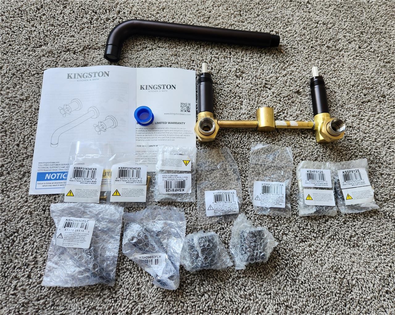 Kingston Brass KS8025DFL Roman Tub Faucet in Oil Rubbed Bronze
