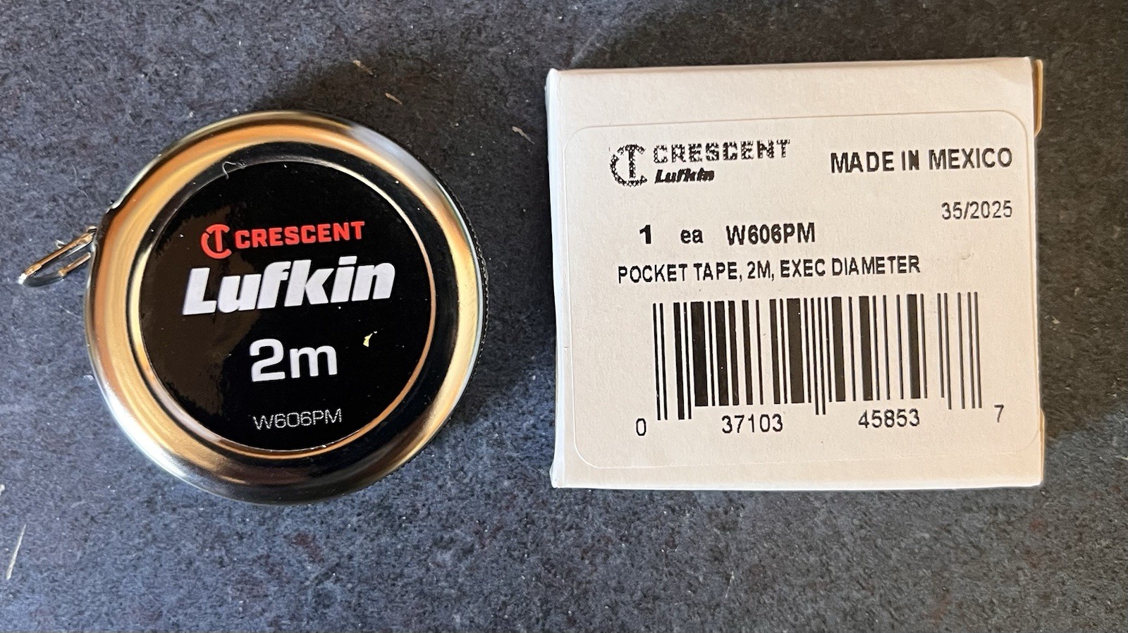 Crescent Lufkin W606PM 2 Meter Executive Thin Line Metric Pocket Tape • NEW