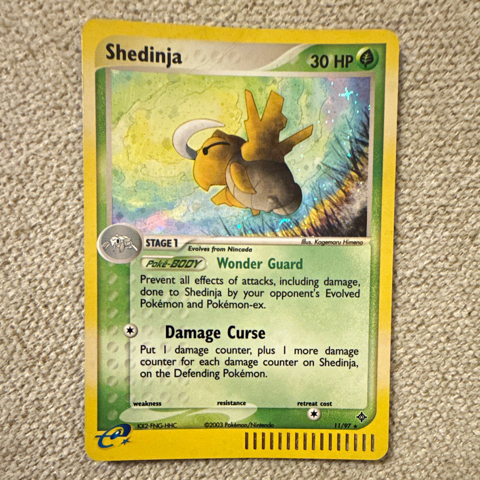 Nintendo Shedinja Pokemon TCG Pokemon Card EX Dragon 11/97 Holo Rare 2003 EN Nintendo Shedinja Pokemon TCG Pokemon Card EX Dragon 11/97 Holo Rare 2003 EN
