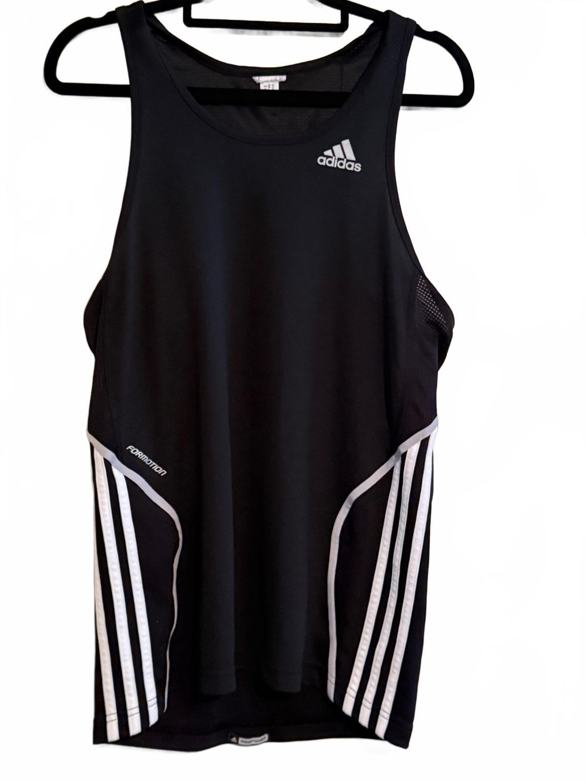 Vintage Adidas Black Performance Running Singlet / Tank – Black & White