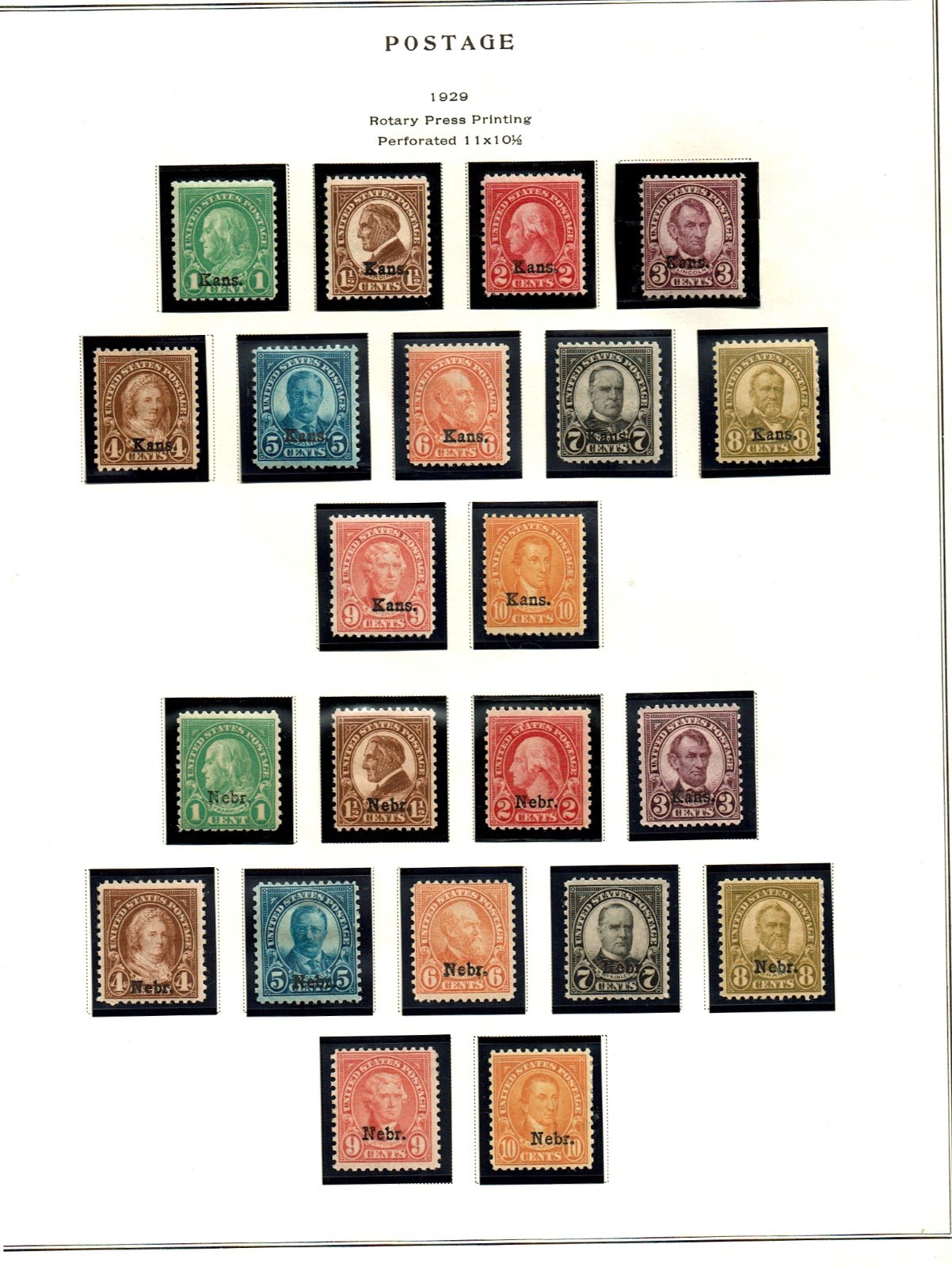 1929 U.S.Classic KANSAS NEBRASKA OVERPRINTS COMPLETE SET  Sc#658-679 M/NH/H/OG *