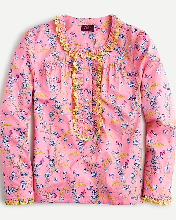 NWT J. Crew Pink Ruffle Blouse Wheat Bouquet Floral Cottage Print Women XS (B4) NWT J. Crew Pink Ruffle Blouse Wheat Bouquet Floral Cottage Print Women XS (B4)