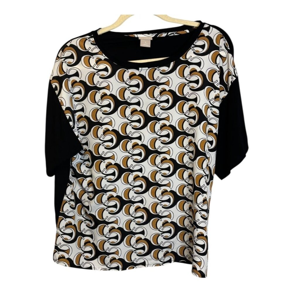 Chico\'s Blouse Women\'s Size Large Abstract Chicos 2 Chico\'s Blouse Women\'s Size Large Abstract Chicos 2