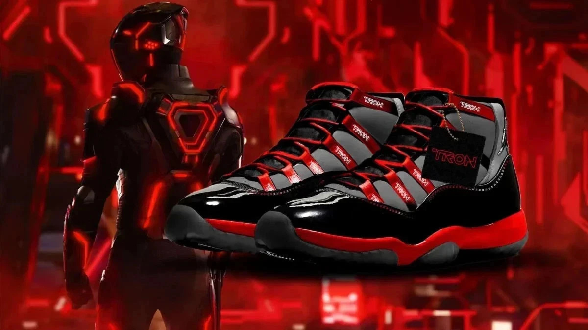 Jordan 11 Red \'Tron Ares\' Men\'s Size US 7-12 Jordan 11 Red \'Tron Ares\' Men\'s Size US 7-12