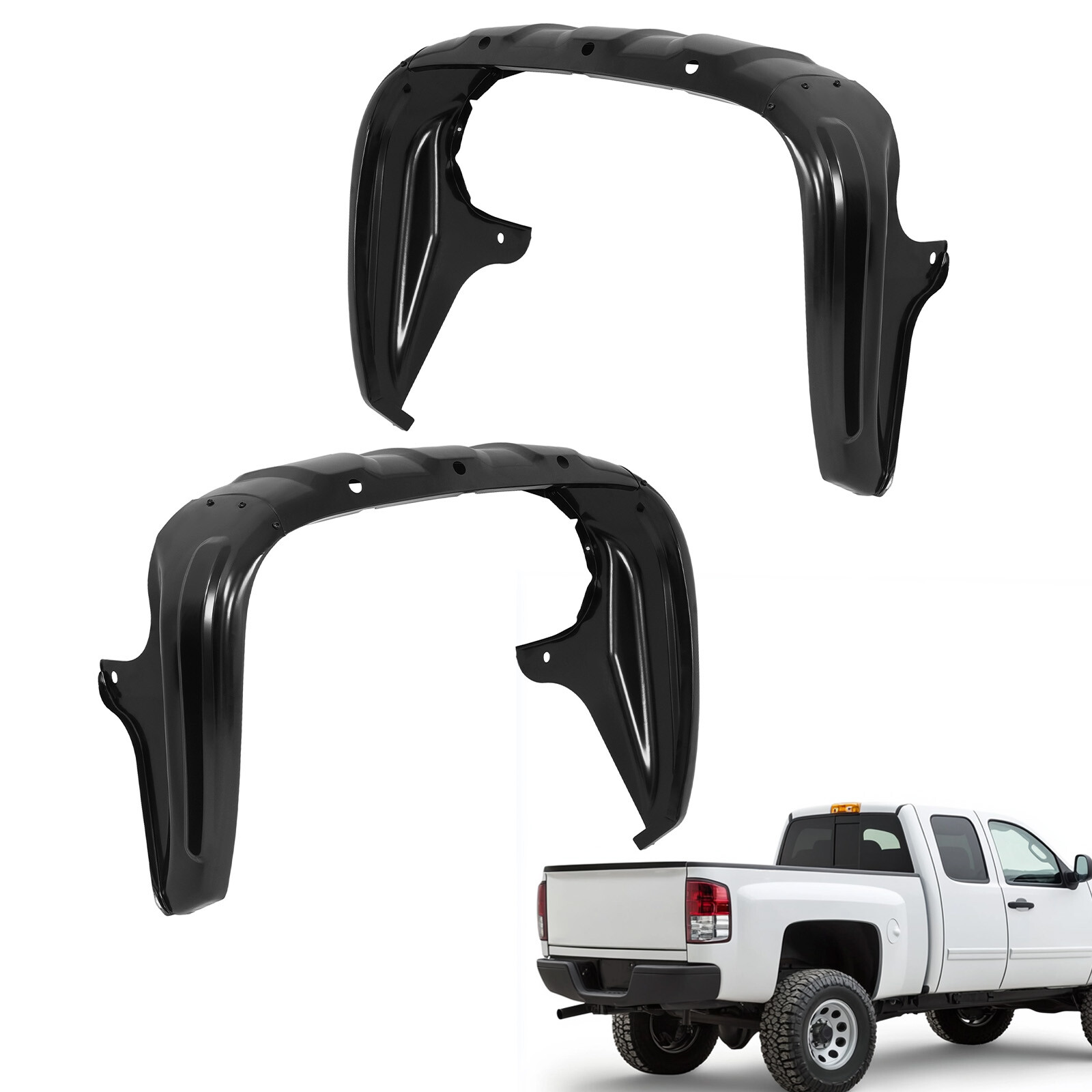 LH&RH For Chevy Silverado 2007-14 Rear Pickup Outer Wheelhouse Inner Fender Set