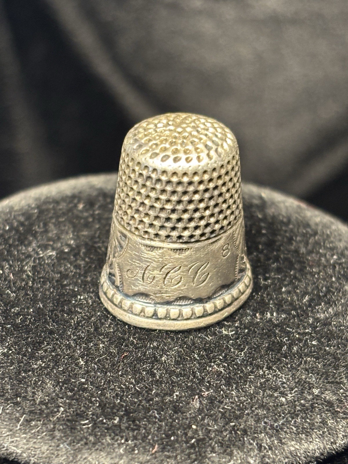 Victorian Sterling Ketcham & McDougall Louis XV Pattern Style Sewing Thimble Victorian Sterling Ketcham & McDougall Louis XV Pattern Style Sewing Thimble