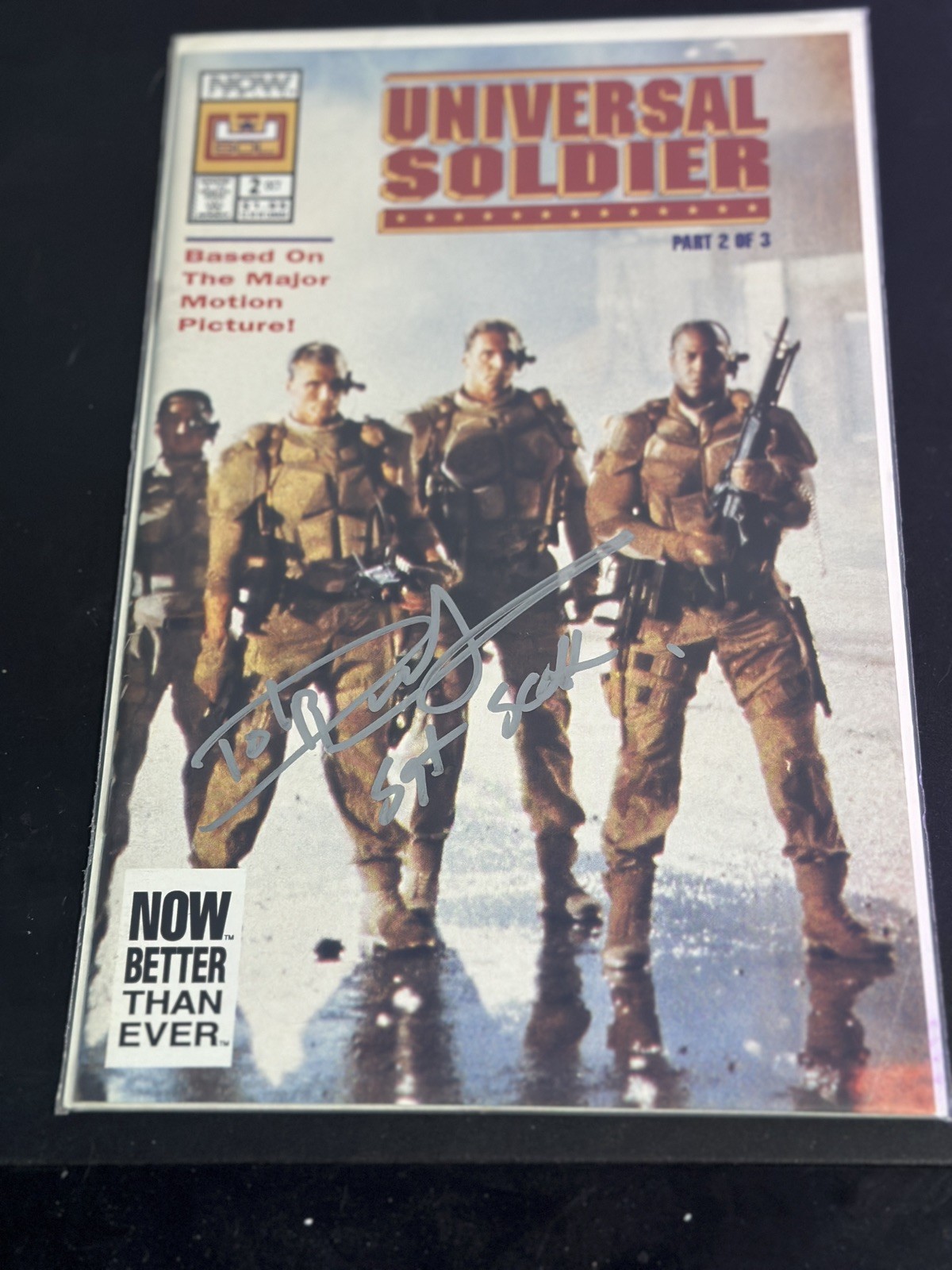 Dolph Lundgren Signed Universal Soldier Movie Tie In Comic Book Proof Van Damme