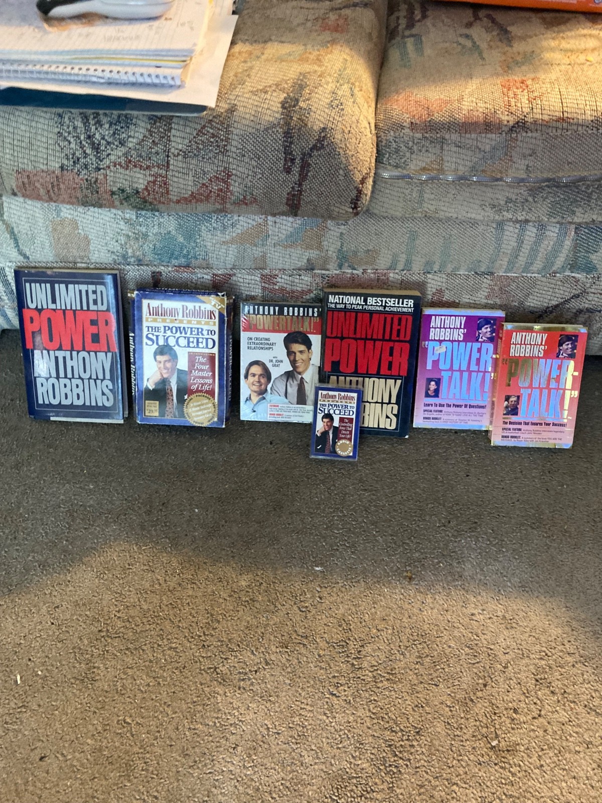 vintage Anthony Robbins cassette tapes vhs tape, hardback and softcover books vintage Anthony Robbins cassette tapes vhs tape, hardback and softcover books