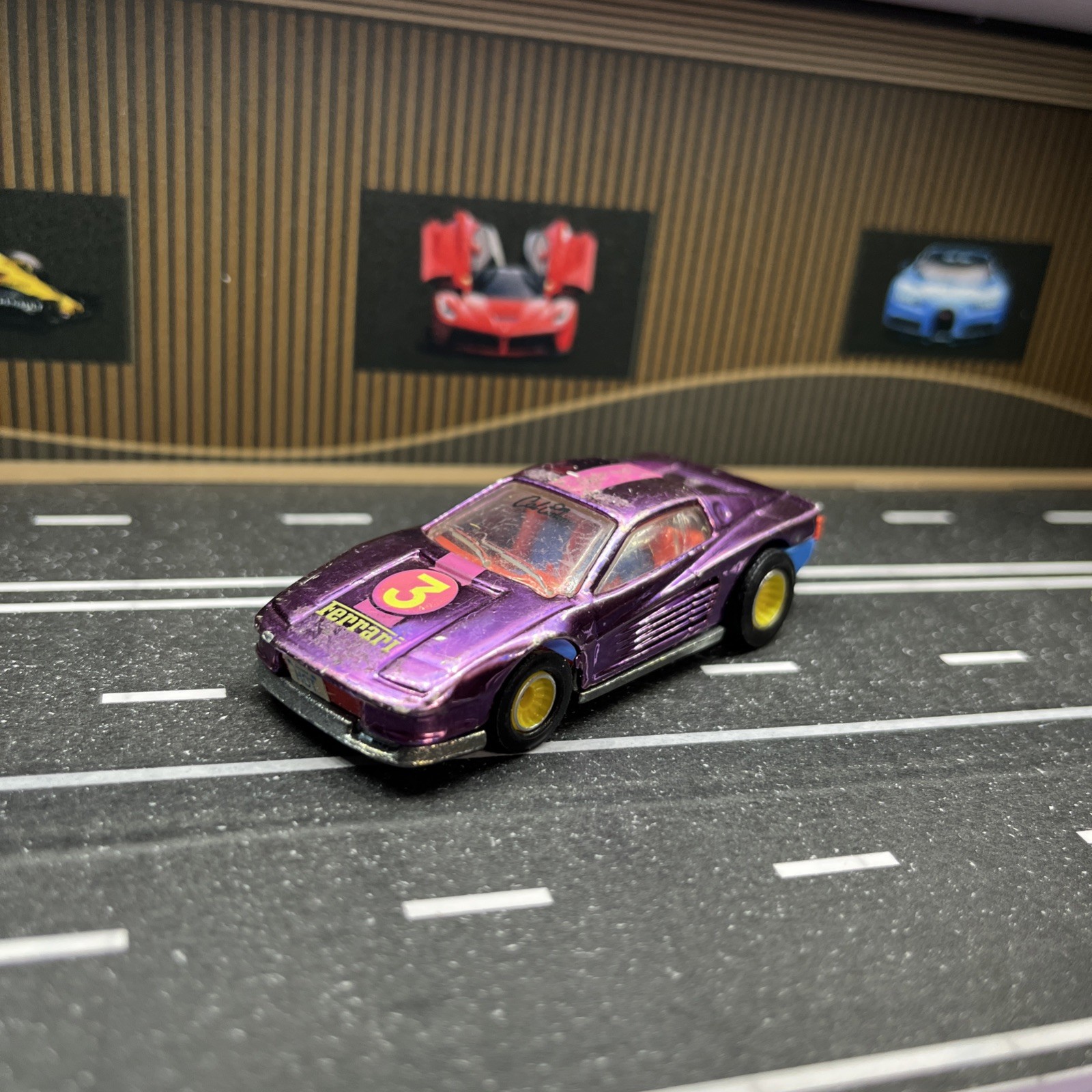 1986 Hot Wheels Ferrari Testarossa California Custom Purple Real Riders 1986 Hot Wheels Ferrari Testarossa California Custom Purple Real Riders
