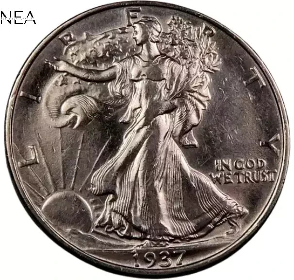 1937-D Walking Liberty Half Dollar ~ Borderline Uncirculated (AU++)